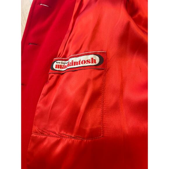 MACKINTOSH Wool Bright Red Authentic Peacoat Women's Small USA Made - Picture 8 of 10
